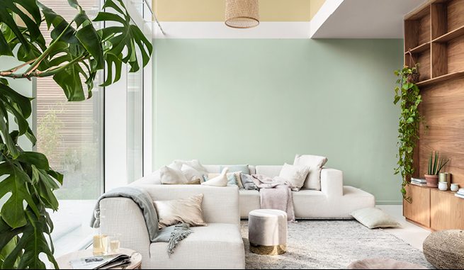 Wohnzimmer in der Trendfarbe 2020 @Sikkens